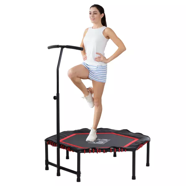 Trampolín Hexagonal Power Jump Gimnasio Manillar Regulable Rojo ?122x 122/130/138 PREGUNTAR STOCK