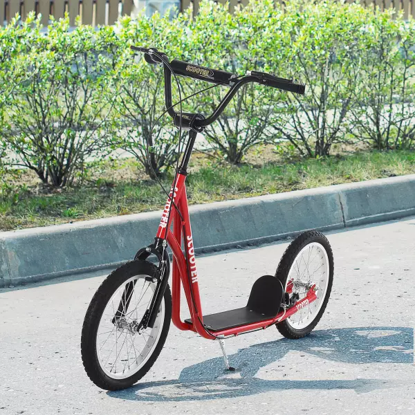 Patinete para Niños Mayores de 5 Años Altura Ajustable con Neumáticos Freno Rojo