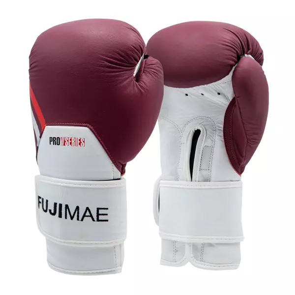 Guantes Boxeo ProSeries 2.0 Piel. Granate/Blanco. 12oz