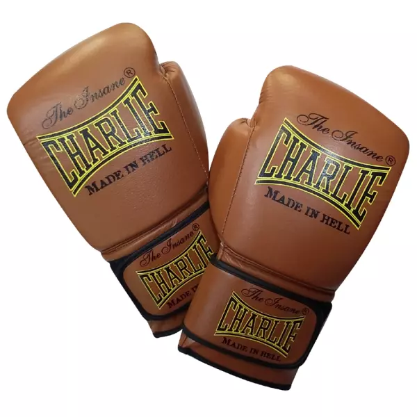 Guantes de Boxeo CHARLIE VINTAGE Piel Entrenamiento Muaythai Velcro