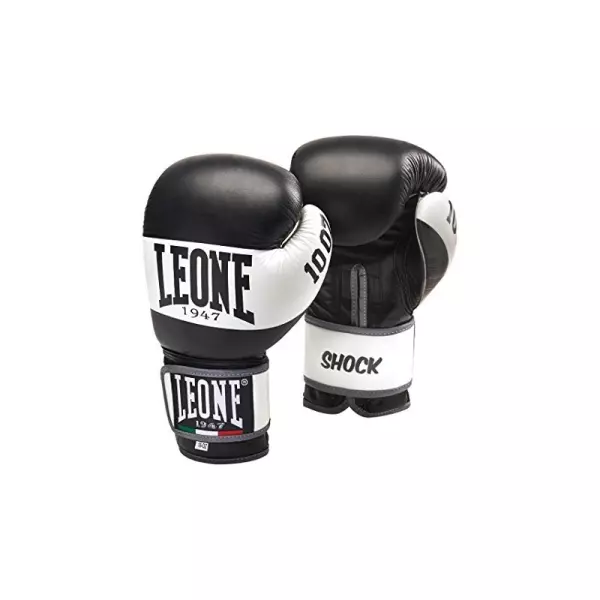 GN047Guantes de boxeo Leone shock Negro,ROJO PIEL DE BUFALO