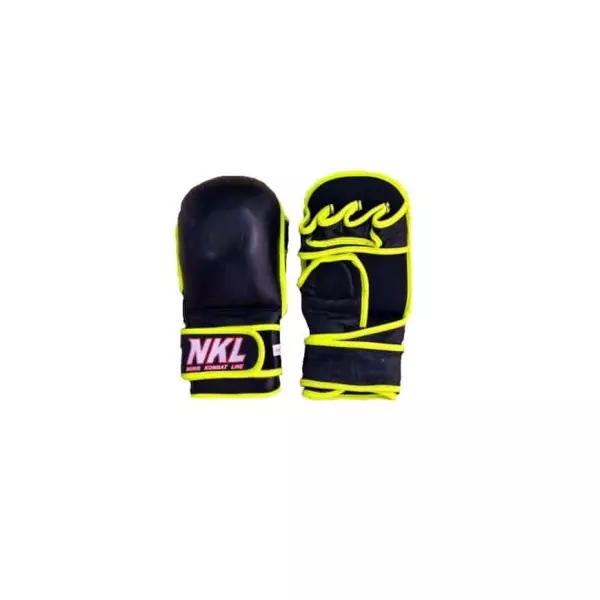 GUANTILLA MMA "AMATEUR" NEGRA/VERDE FLUOR (PIEL BÚFALO)