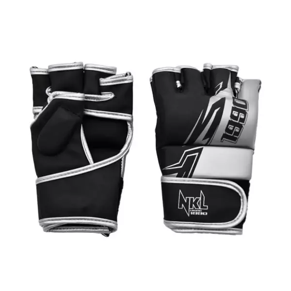 GUANTILLA NKL MMA 1990 PU (NEGRO/PLATEADO)