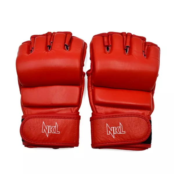 GUANTILLA NKL SAMBO MMA PIEL DE BÚFALO ROJO/AZUL/NEGRO