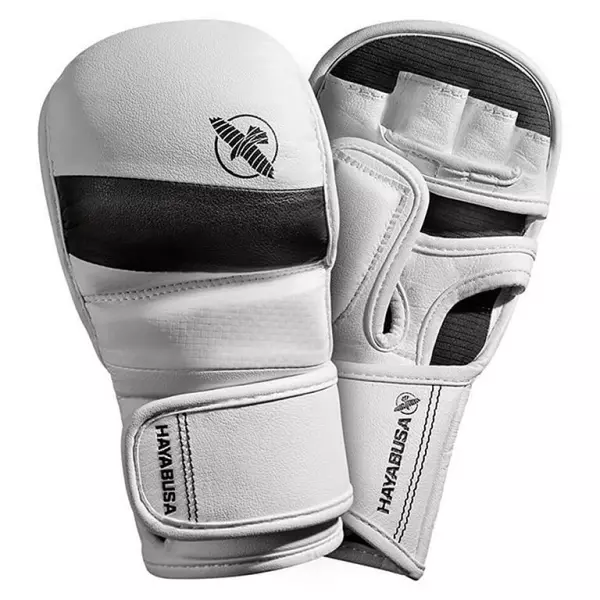 Hayabusa T3 7oz Hybrid Gloves Blanco-Negro GUANTILLAS MMA#