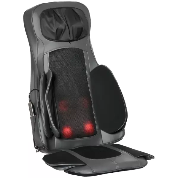 Masajeador de Asiento con Calor Cojín de Asiento de Masaje Shiatsu con Mando a Distancia 52x39x78 cm Negro