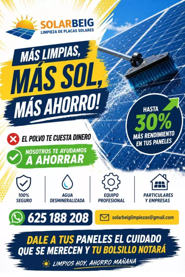 Limpieza placas solares