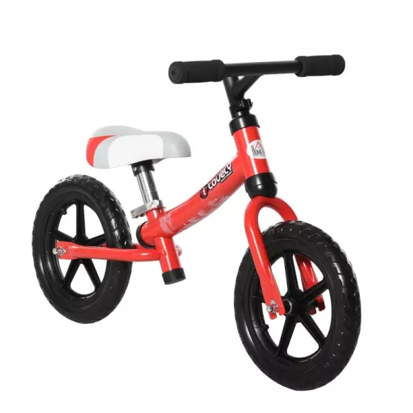 Bicicleta sin Pedales para Niños de +2 Años con Sillín Ajustable en Altura Neumáticos de EVA Carga Máx. 25 kg Metal 65x33x46 cm Rojo