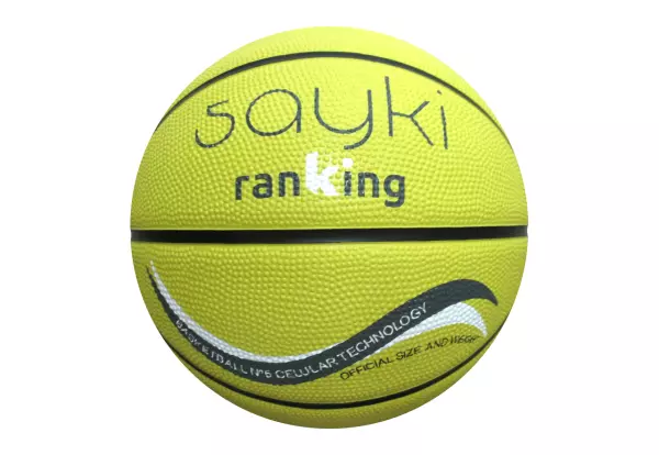 Balón Baloncesto SAYKI caucho celular Amarillo - Talla 5
