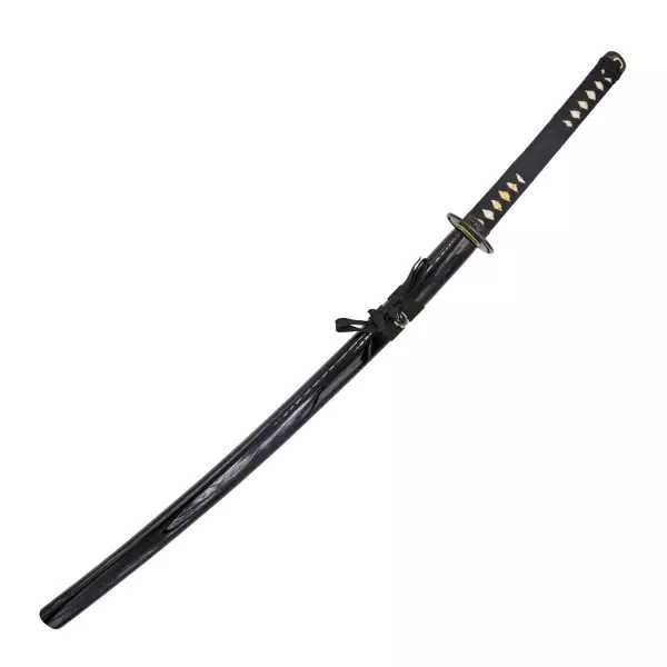 KATANA ACERO DAMASCO. NEGRO