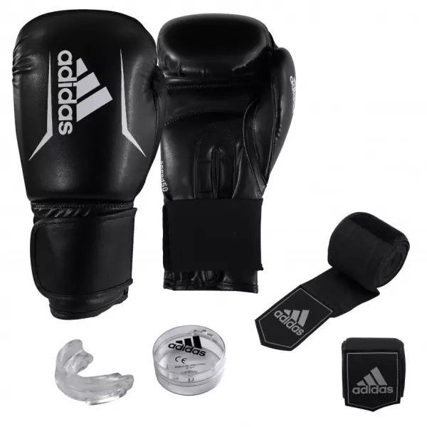 SET DE BOXEO ADIDAS, INCLUYE GUANTES, VENDAS Y BUCAL
