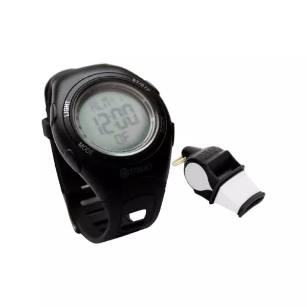 Kit árbitro: reloj Chrono + Silbato FOX Sonic negro-blanco