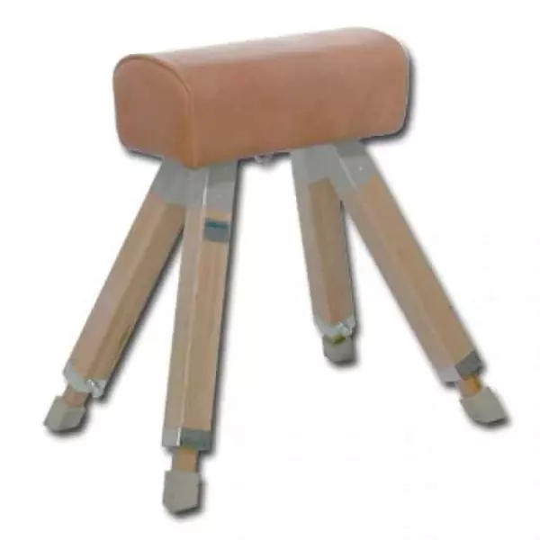 Potro escolar 50 cm con patas madera cuero sintético