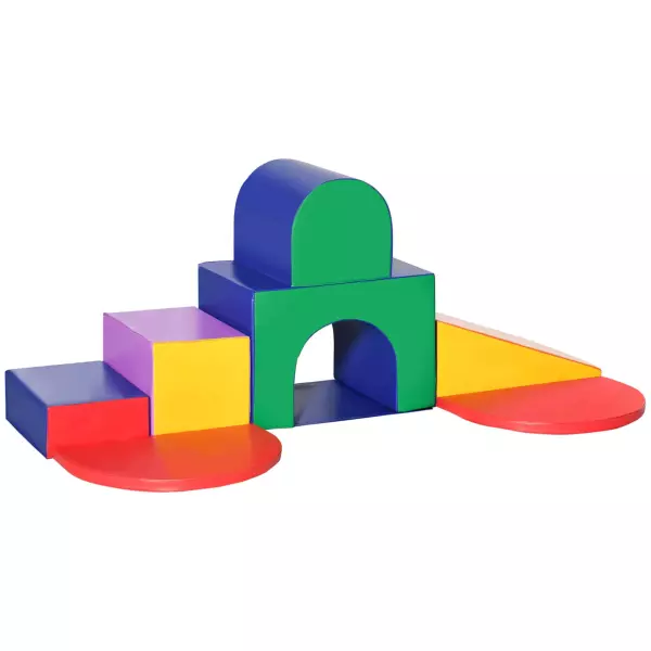 Juego de 7 Bloques de Espuma para Niños Bloques de Construcción Figuras de Construcción para Escalar y Gatear Multicolor