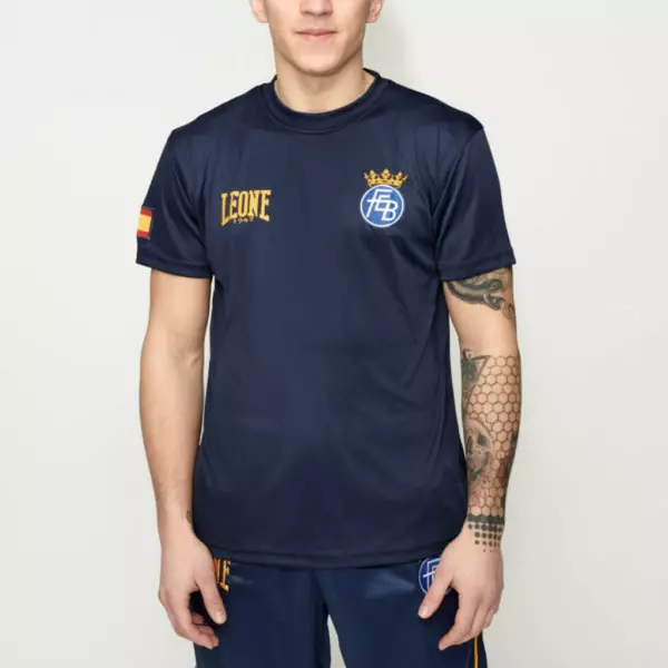 AB220 Camiseta “Federacion Española de boxeo” Leone 1947 Color azul/ROJO #