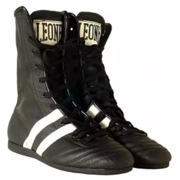 CL186 Botas de boxeo profesionales Leone 1947 negro/blanco