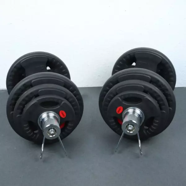 Kit de mancuernas olímpicas con discos hasta 41kg