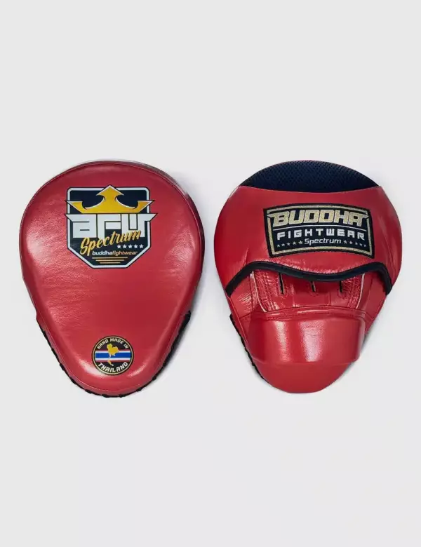 Manoplas de Boxeo Curvadas Buddha Spectrum Thailand Rojas (Precio Par)