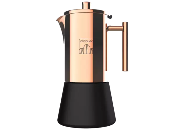 Cafetera Italiana Moking 600. Fabricada en Acero INOX, Apto para Cocinas de Gas, Eléctrica o Vitrocerámica, Diseño Elegante, 6 Tazas de Café
