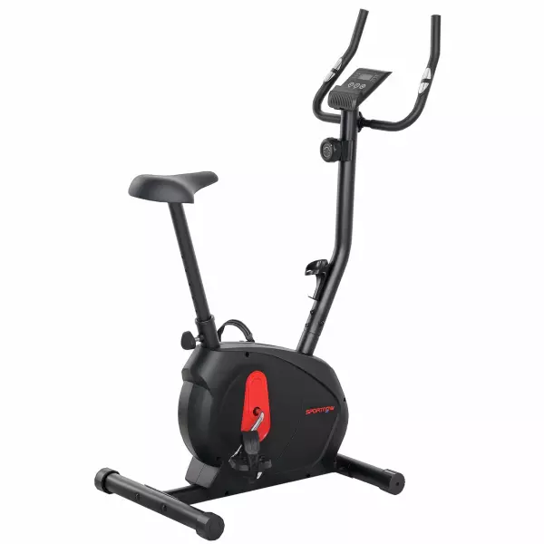 Bicicleta Estática con Resistencia Magnética Ajustable Sensor Pantalla LCD y Asiento Regulable 88x50,5x131,5 cm Negro