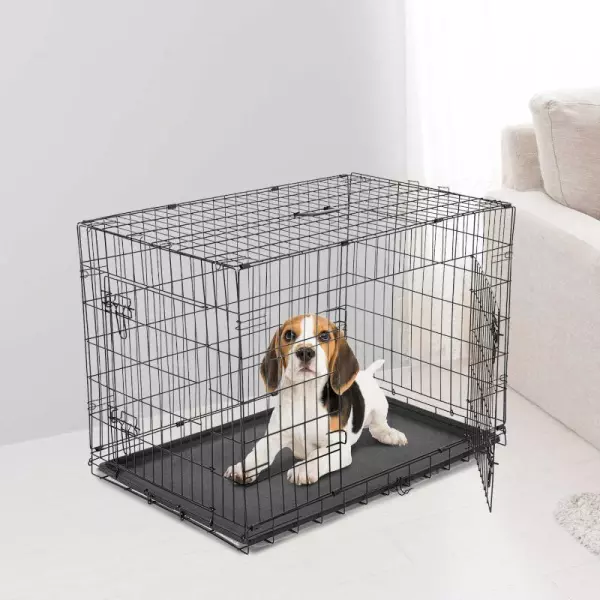 Transportin Jaula para Perros-Negro ABS Acero 122x77x82cm