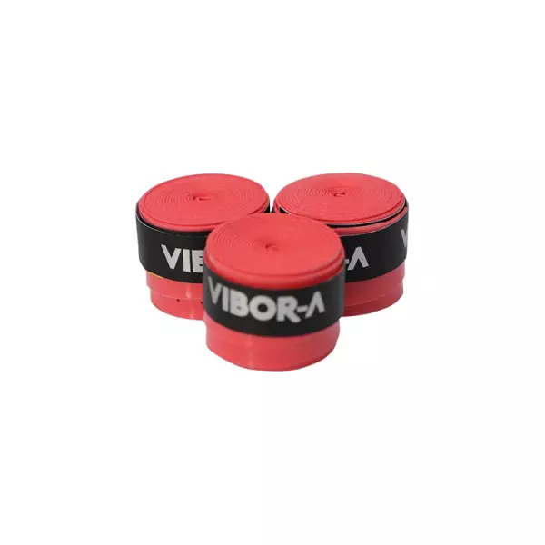 PACK 3 OVERGRIPS VIBOR-A MICROPERFORADO - UNICA, ROJO