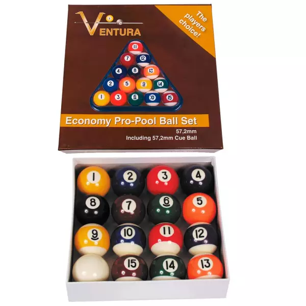 Juego Bolas Billar Ventura Economy Pro Set 57.3mm 2557.599 AMERICANO