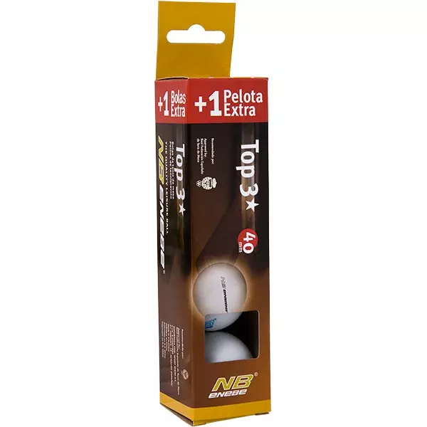 Caja 3+1 Pelotas Ping Pong Enebe Top 3 Naranjas 845498