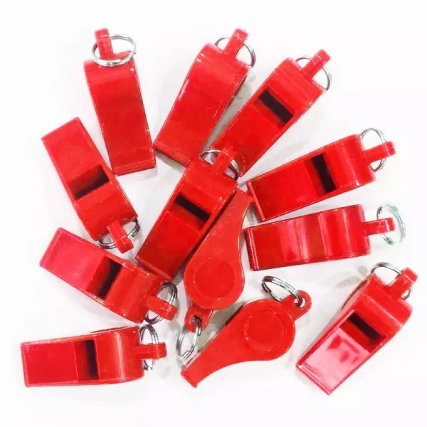 Pack 12 Silbatos Económicos Plástico AZUL/ROJO/AMARILLO