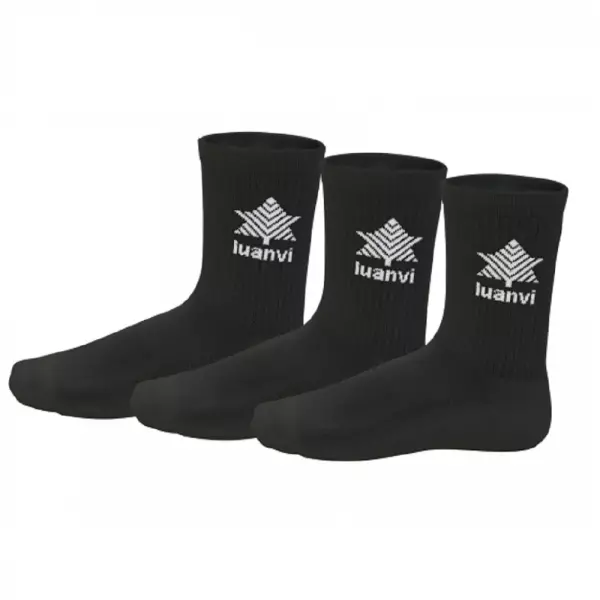 Calcetines Luanvi 1/2 Caña - Pack 3 Blanco/NEGRO