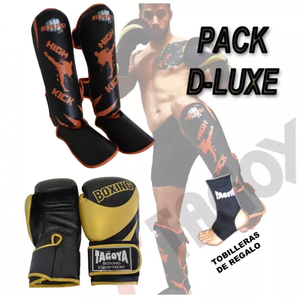 PACK D-LUXE GUANTES Y ESPINILLERA