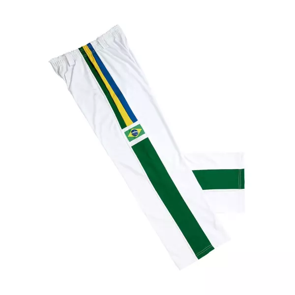 Pantalon Capoeira. Blanco/Brasil.
