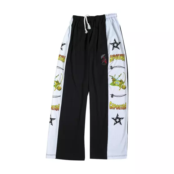 Pantalon Capoeira. Negro/dibujos.