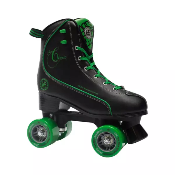 PATÍN RETRO PPH NEGRO-VERDE  ruedas en paralelo