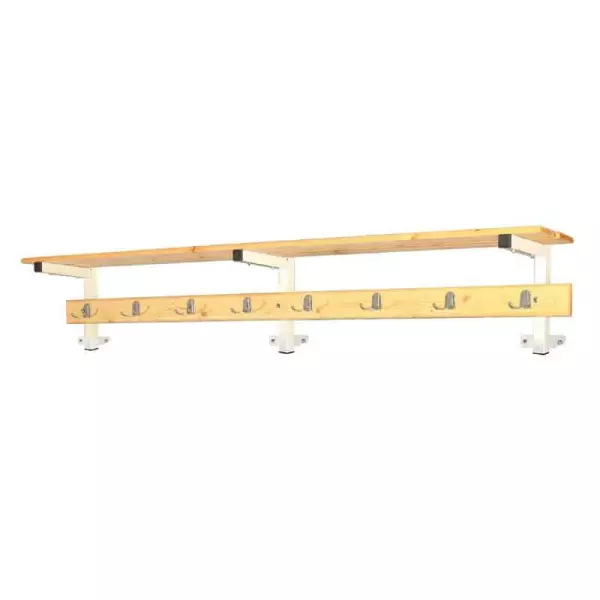 PERCHERO DE MADERA CON ESTANTE