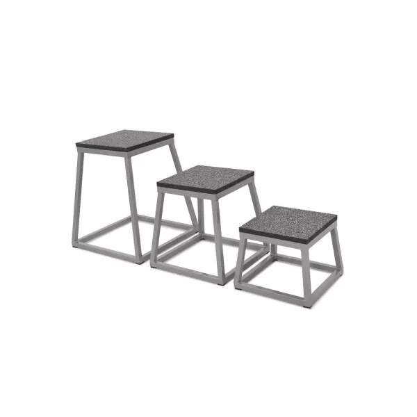Conjunto plataforma de salto metálica. Plyo box. Set de 3 uds.PLIOMETRICO