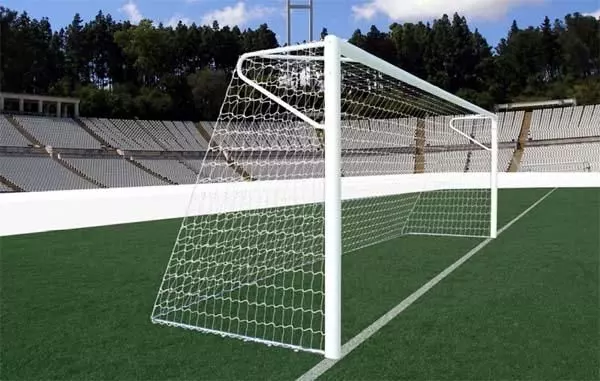 JUEGO PORTERIAS DE FUTBOL 11 ALUMINIO 120X100 N NERVIADO,FIJAS,COMPLETA SIN RED
