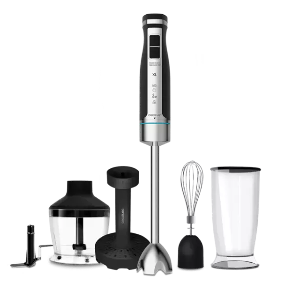 Batidora de Mano PowerGear 1500 XL Mash Pro. 1500 W de Potencia, pie XL extralargo, Cuchillas X-Blades con Titanio, 21 velocidades y función Turbo