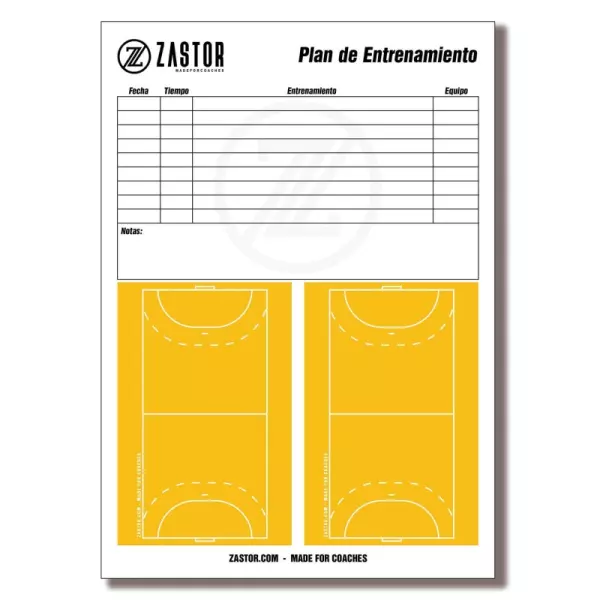 Recambio Bloc Pizarra Fútbol-Sala Balonmano Zastor 25 Hojas