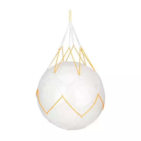 Red Portabalones Individual Avento – Malla Blanca y Amarilla – Capacidad 1 Balón Talla 5 – Para Fútbol, Baloncesto y Voley