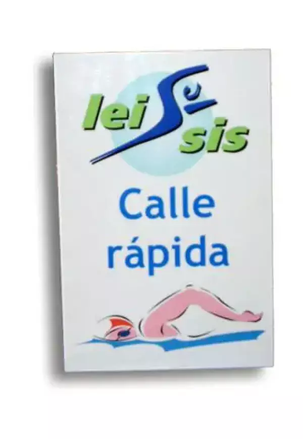 SEÑALIZADOR DE CALLE 50X30X0,5 CM. PERSONALIZABLE. PISCINAS