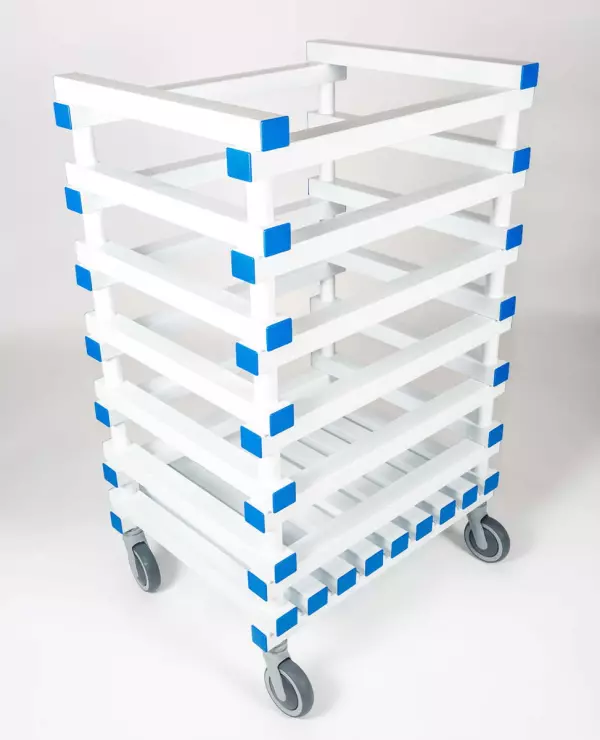 CARRO GUARDACHURROS RESINA TERMOPLÁSTICA. 75X60X140 CM.