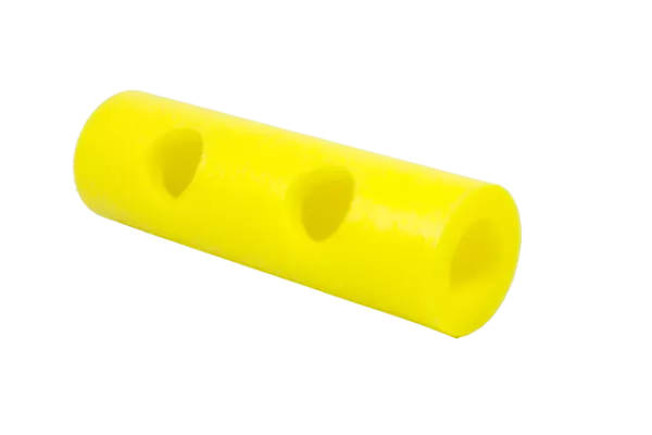CONECTOR CHURROS DOBLE. AMARILLO.