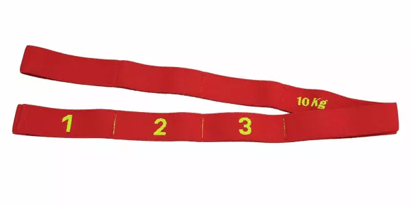 BANDA ELÁSTICA DOBLE CON AGARRES. INTENSIDAD 10 KG. ROJA