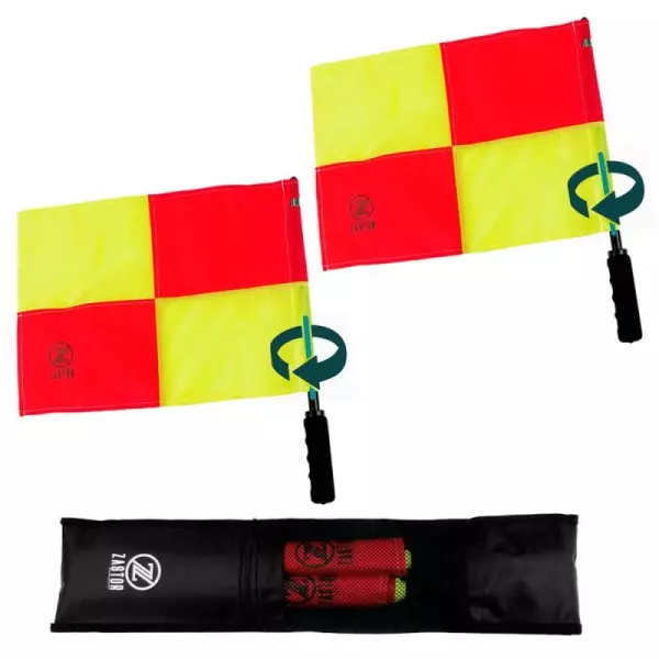 Set 2 Banderines Linier Giratorios Zastor Premier-C con Funda arbitro