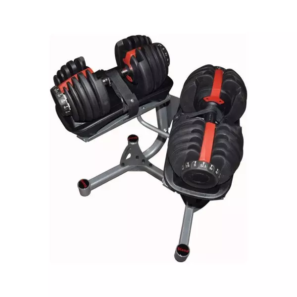 Set de mancuernas ajustables con base 2 a 24/4,5 a 41 kg DOS MANCUERNAS