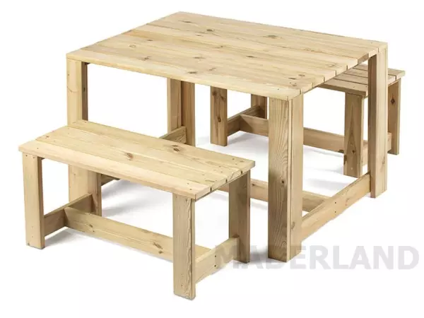 Set Londres 120 x 90 x 75 cm MESA Y DOS BANCOS, PORTES GRATIS JARDIN