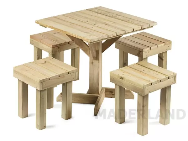 Set Teruel 80 x 80 x 75 cm PORTES GRATIS MESA Y CUATRO SILLAS