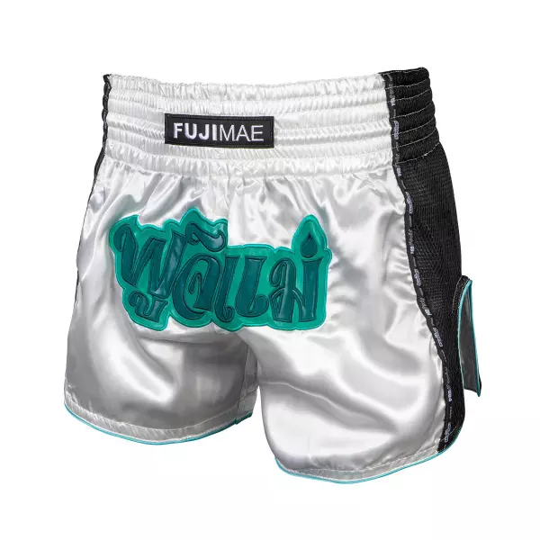 Shorts Thai ProWear. Blanco/Turquesa. XL