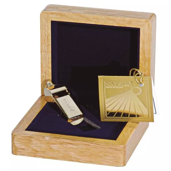 Silbato Naysir Mundial 82 Dorado con Estuche de Madera